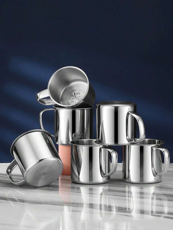 1/2/4/10 كوب قهوة من الفولاذ المقاوم للصدأ متين للتخييم والمطبخ - كوب معدني صغير للشاي والقهوة - اكسسوارات المطبخ