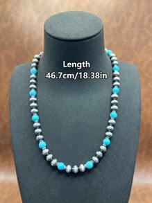 Vintage Western Style Faux Pearl Beaded Necklace, Suitable For Women And Girls To Match Daily Outfits, Party Accessories, Jewellery, Gift For Family/Friends/Yourself