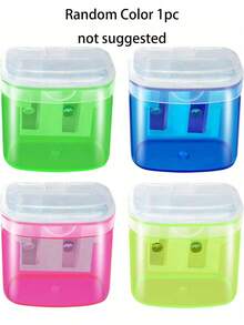 4pcs Manual Pencil Sharpeners With Lid, Handheld Dual Hole Sharpeners For Colored Pencils, Portable Sharpeners For Classroom, Office, Christmas Gift Ideas
