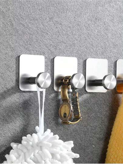 خطاف فردي لاصق ذاتيًا من الفولاذ المقاوم للصدأ مقاوم للماء وحامل معدني إبداعي للحمام مصمم كرف ملابس متعدد الاستخدامات للمساحات الصغيرة؛ يتم تركيبه على الحائط دون الحاجة إلى ثقب، ويتميز بتصميم مقاوم للتآكل ذو مظهر حديث وبسيط مناسب للحمامات والمطابخ والغرف والمداخل؛ يدعم المناشف والبرديات والمعاطف والقبعات والحقائب الصغيرة؛ مناسب للزجاج والبلاط والأسطح المطلية؛ حل تخزين مدمج وقوي لتنظيم الفوضى.