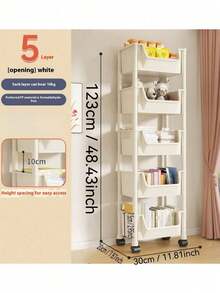 1 件可移动书架收纳架、儿童玩具收纳架、桌下零食架、独立式小型滚动手推车 - 彩色 - 查看 9