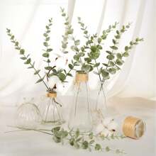 Artificial Eucalyptus Leaves, Green Branches For Home Party, Garden, Wedding Decoration, Floral Bouquet, Outdoor Garden Table Centerpiece, Wreath, Fake Eucalyptus Leaves European Decor, Room Decor, Photography Backdrop, Paired With Artificial Flowers (Note: Shedding Of Frost Is Normal Due To The Artificial Nature, Please Purchase Carefully),Fake Plants