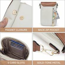 ¡RecomendadoBOSTANTEN - Bolso bandolera pequeño para mujer con ranuras para tarjetas¡Top de Temporada - A01-beige con café - Ver 7