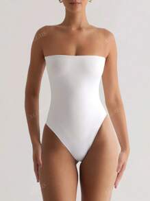 Body de mujer con doble capa de tela, elástico y blanco, de uso diario y casual, sin mangas, adecuado para todas las estaciones, de la marca XLLAIS