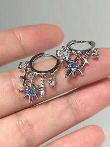 1 Pair Elegant And Fashionable Four-Pointed Star Earrings, Suitable For Women To Wear At Any Occasion - Multicolor - View 3