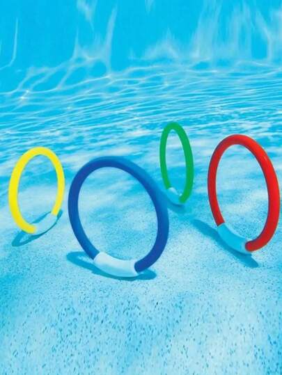 1/2/4 peças de anéis de mergulho coloridos que afundam, brinquedos de piscina para diversão na piscina e na praia - brinquedos aquáticos vibrantes, anéis de mergulho e tubarões de treinamento para aprender a nadar, anéis de mergulho aquáticos, brinquedos de praia para presente de Natal e Halloween (1/2 peças de cor aleatória)