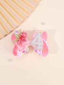 1 pieza Lazos de pelo rosa y blanco para niñas, lazos de pelo tipo margarita, accesorios de pelo lindos para niños y niñas pequeñas, regalos de verano - Multicolor - Ver 12