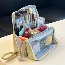 Relevanton Standing Makeup Bag MultiPurpose Large Capacity Oxford Cloth Standing Makeup Bag Portable Large Capacity Waterproof With Compartments Red - 紅色 - 查看 6