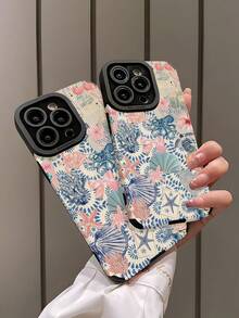 海洋 1 件装柔软 TPU 手机壳，带有淡色海水生物印花，防摔设计，兼容 16/16 Plus/16 Pro/16 Pro Max，防水防震防刮 - 彩色 - 查看 4