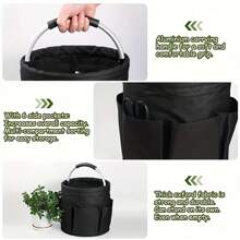Faltbare 600D Oxford Tuchwerk-Organizer Tasche - Garten Aufbewahrungskorb mit 6 Fächern & großer Mitteltasche, platzsparendes Design mit Tragegriff, perfekt für Haus & Garten Nutzung - Grün/Schwarz, Garten Aufbewahrungslösung | Faltbares Design | Funktionales Design Werkzeugtasche mit 6 Fächern und großem Stauraum - Faltbares platzsparendes Design, multifunktional mit Griff. Geeignet für Gärtnerei