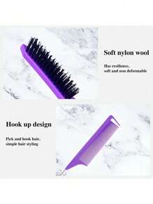 8pcs Hair Styling Tools Set, 8-Piece Hair Bun Making Kit, Including 2 French Braiding Tools, 2 Rat-Tail Combs, 1 Hair-Pulling Comb, 1 Edge Brush. Suitable Hair Brushes For Hairstyle Design, Hair Tools For Both Adults And Children., Hair Styling, Hair Stuff, Comb Hair ,Hair Accessories