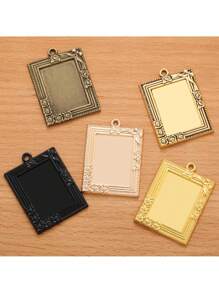 1 pièce Accessoires de bijoux DIY, base rectangulaire de 29*21mm, base avec incrustation de pierres précieuses vintage C06