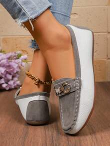Women's Flat Shoes, New 2025 Model, Slip-On Casual Shoes, Tassels, Versatile Soft Bottom Bowknot Shoes, Elegant And Fashionable, Comfortable And Lightweight, Suitable For Indoor/Outdoor, Home, Travel. Not Only Comfort And Freedom, But Also More Confidence And Naturalness. - Grey - View 4