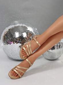 Damen bequeme, leichte, rutschfeste und vielseitige Flachsandalen, im europäischen und amerikanischen Stil