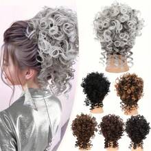Small Curly Ponytail Bun Hair Pack Bun Synthetic High Heat Resistant Material Suitable For Daily Wear Increase Hair