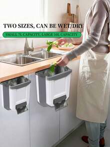 1 Space Saving Large Foldable Hanging Trash Can - Wall Mounted Kitchen Cabinet Door Wastebasket With Creative Sorting Function, Modern Kitchen Accessories, Foldable Kitchen And Bathroom Trash Can For Office, Bedroom, Easy To Carry, WhiteHome Decor, Party Storage, Christmas Storage, New Year Storage - 白色-XL - 查看 6