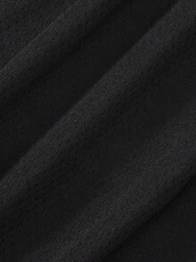 Men's Breathable Perforated Basketball Shorts, Elastic Waistband With Drawstring, Running & Fitness Shorts, Black & White Contrast Trim