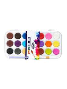 Set Cat Air Padat 12/21/36/48 Warna, Cat Gouache Bentuk Kue untuk Lukisan Seni Siswa, Perlengkapan Sekolah. - MultiWarna - View 10