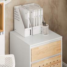 SoBuy Office Trolley Office Container Side Trolley Made Of MDF(E1) White Natural - White - View 6