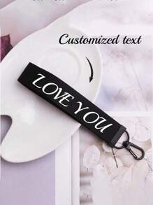 1pc Personalized Nylon Letter Keychain, Custom Name Key Ring, Gift For Valentine's Day, Graduation, Birthday, Anniversary, Father's Day, Mother's Day, Best Friend, Him/Her, Customized Wristlet Key Chain