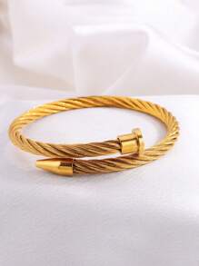 1 pieza Brazalete único de acero inoxidable multicolor con diseño de clavos y estructura tejida, de varios elementos, exquisito, de lujo ligero, adecuado para hombres y mujeres, elegante y fresco, apto para fiestas, un accesorio de joyería regalo