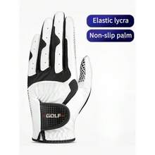 1 pièce Gant de golf fin, microfibre à doigts complets, antidérapant, respirant, durable, convient aux hommes et aux femmes, applicable pour le golf, le cyclisme, la course, le fitness, pour la main gauche ou droite - Blanc (main gauche) - Voir 3