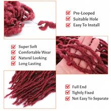 FULCRUM 8/12/18/24/30/36 Inch Faux Locs Crochet Hair Faux Loc Crochet Braids Curls Soft Locs Crochet Hair Extensions For Women & Girls - Burgundy - View 3