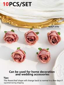 10/30PCS仿真玫瑰花头及花蕾婚礼装饰新娘手腕花手捧花头花材料DIY情人节礼物结婚糖果盒蛋糕生日派对装饰材料花冠材料家居情人节礼物新年装饰材料