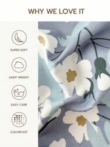 1 pieza Funda de almohada larga de 100% poliéster con estampado floral, adecuada para decoración de cama (relleno no incluido) - Multicolor - Ver 3