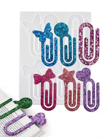 1pc Paperclip Bookmark Mold, Silicone Mold For Resin, Pendant Mold, DIY Crafts Gifts