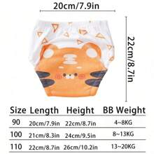5pcs/Pack Baby Washable Potty Training Pants With Printed Patterns, Reusable Baby Underwear For Toilet Training, Suitable For Newborn, Toddler Boys And Girls