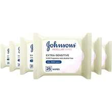 Johnson's Makeup Be Gone Extra-Sensitive Wipes, Pack Of 25 - Pack Of 150 - View 1