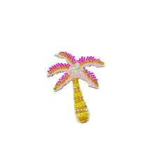 1pc Handmade Beaded Ocean Life Seahorse Fabric Patch, Heart Coconut Tree DIY Applique For Clothing - Multicolor - View 4