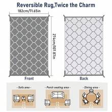 Outdoor Rugs Easy Clean, Reversible Mats, Outdoor Area Rug, Plastic Outside Carpet, Eeometric Rv Mat For Patio Camping Rv Picnic Backyard Deck Balcony Porch Beach,Garden Decoration - Grey - View 16
