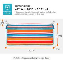 Local Delivery- Outdoor Cushion Slipcovers Waterproof 4 Pack Patio Chair Seat Cushion Covers With Zipper And Tie, 22 X 20 X 4 Inch, Replacement Cover Only - Stripes Multicolor - View 5