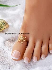 1 Stück süßer Seepferd Schildkröte Seestern Zehen-Ring Sommer Urlaubsfußschmuck für Frauen