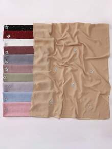 1pc New Chiffon Starry Sky Hot Diamond Five-Pointed Star Long Yarn Scarf, Women's Muslim Multi-Functional Headscarf, Daily Outdoor Accessory Shawl Scarf, Ideal For Wrapping Hair To Dress Up Your Style And Holiday Gifts