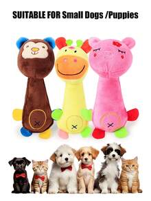 Engaging Squeaky Plush Dog Toy - Perfect For Medium Dogs' Dental Health, Interactive & Comfortable Play, Animal Design - Multicolor - View 4