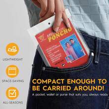 6 Pack Einweg-Regenponcho für Damen und Herren - wasserdichte PE-Regenmäntel mit Kordelzug, Camping/Wandern/Notfall, verstärkte Damen- und Herren-Regenmäntel, transparente Regenmäntel mit Kapuze