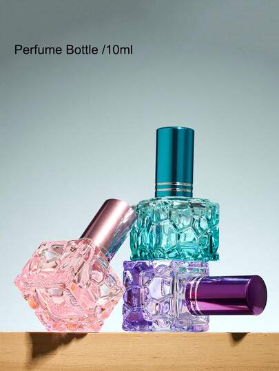 1/2/3/6个装 10毫升彩色水立方香水瓶，螺旋盖香水分装瓶，香水样品瓶，细雾玻璃香水瓶，便携旅行装