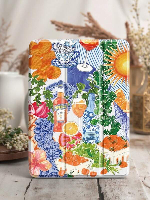 Summer Junk Protective Case Compatible With IPad Pro 11‑Inch 2024 (M4),IPad 10th Generation ,IPad 9th/8th/7th Generation 10.2 Inch Cover ,Compatible With Samsung Galaxy Tab S7 11 Inch,With Auto Wake/Sleep,Four Corners Anti-Fall,Built-In Pen Tray