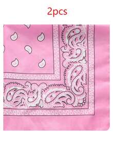 2 buah Syal Kasual Unisex Motif Paisley & Bunga dari Poliester, Ikat Kepala, Bandana, Sapu Tangan, Aksesori Pria, Aksesori Pria, Syal Pria - Syal persegi isi 2 rasa kacang mete - View 21