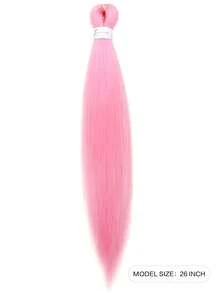 Pink Braids Hair Extensions Synthetic Braiding Hair Pre Stretched Braids 1/2/3 Pcs - Pink - View 3