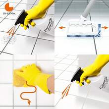 Fuginator - cepillo para polvo de limpieza para azulejos y lechada: cepillo para polvo de limpieza de cerdas de nailon rígido, limpiador de tina y ducha para juntas de piso y costuras de azulejos, - Blanco/Azul - Ver 6