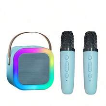 Portable Mini Wireless Karaoke Speaker With Wireless Microphone, High-Fidelity Stereo KTV Speaker System, Wireless Speaker And RGB Color LED Light Karaoke Machine, Suitable For Outdoor Activities, Travel, Home Gatherings, Christmas And Birthday Gifts