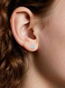 1 Paar 925 Sterling Silber Hypoallergene Ohrringe in Schildkröten-Form - elegant besetzt mit kristallklarem, hellblauem Glas, diese kleinen und niedlichen Tierohrringe sind perfekt für den täglichen Gebrauch von Mädchen im Frühling/Sommer und Strandpartys. Ein ideales Geburtstags-/Feiertagsgeschenk für Töchter oder Enkelinnen