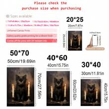 2 pièces Impression murale d'art chat noir pour Halloween, décoration d'horreur, décoration de maison de campagne sombre, impression gothique d'Halloween, impression cœur sorcière, cadeau chat lady Halloween, art mural, affiches, art mural avec cadre pour salon, chambre à coucher, bureau, etc. - Parfait pour les vacances, murales, affiches, cadeaux d'anniversaire, cadeaux de remise des diplômes! Fait de canevas (cadre en option)