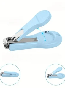 1-Set Nail Care Kit With Storage Box - Includes Nail Clippers, Scissors, Tweezers, Nail File, Safety Clippers - Light Blue, Ideal For Travel & Home Use, Travel Nail Kit|Sleek Nail Care|Secure Storage Case