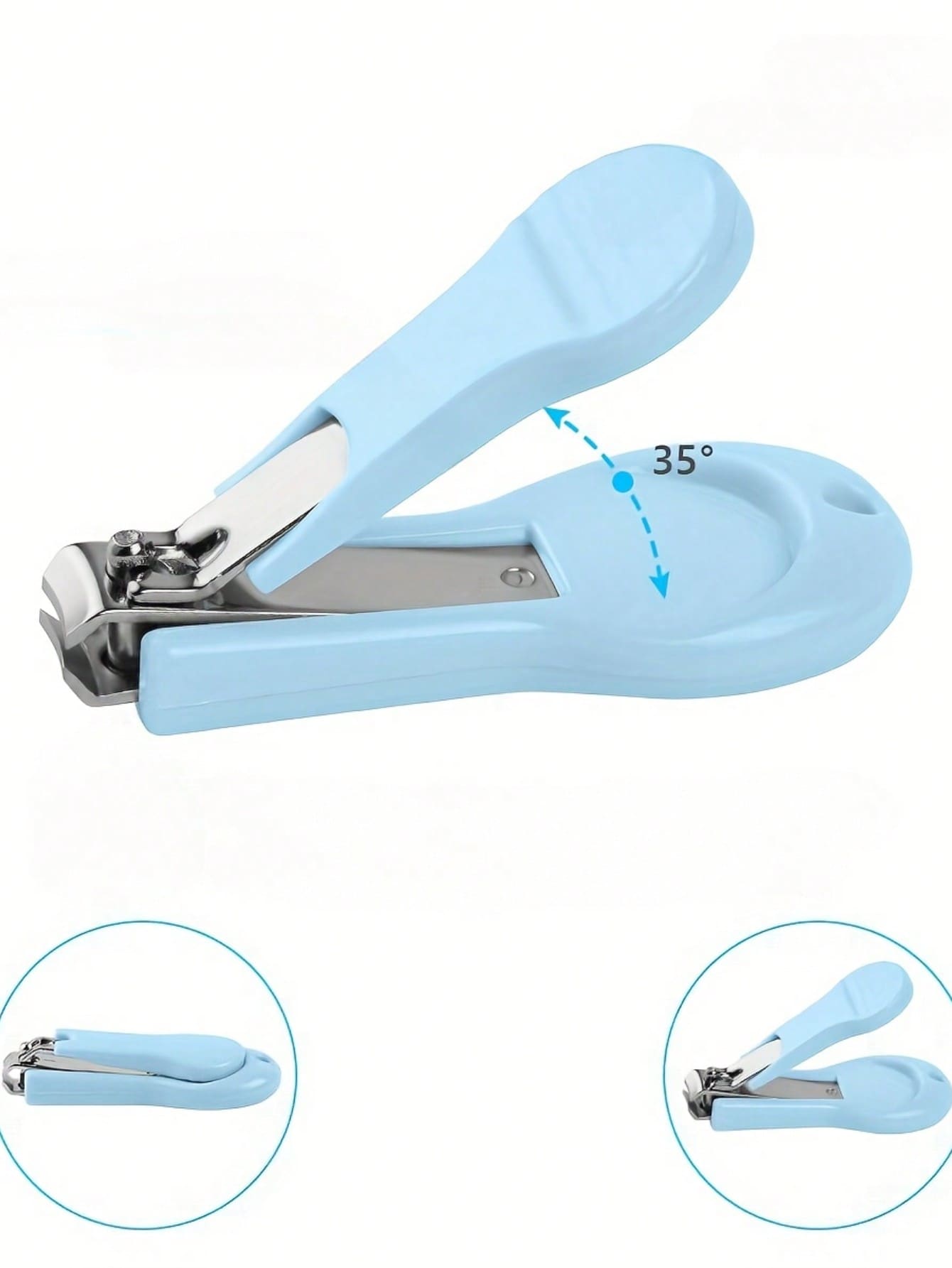 1-Set Nail Care Kit With Storage Box - Includes Nail Clippers, Scissors, Tweezers, Nail File, Safety Clippers - Light Blue, Ideal For Travel & Home Use, Travel Nail Kit|Sleek Nail Care|Secure Storage Case