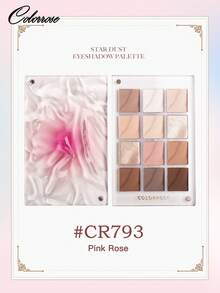 COLORROSE 9.5g 水波纹彩妆盘，哑光闪光粉眼影盘，磁性盖设计，显色度高，持久亮泽闪光眼影，丝滑，轻盈，顺滑，带镜子，荧光笔轮廓腮红粉一体式彩妆盘 - CR793 - 查看 3